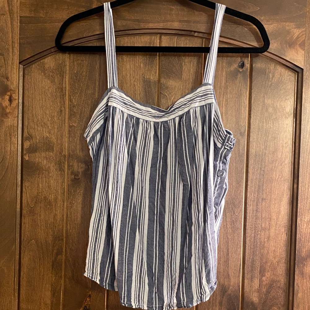 Blue and White Striped tank top